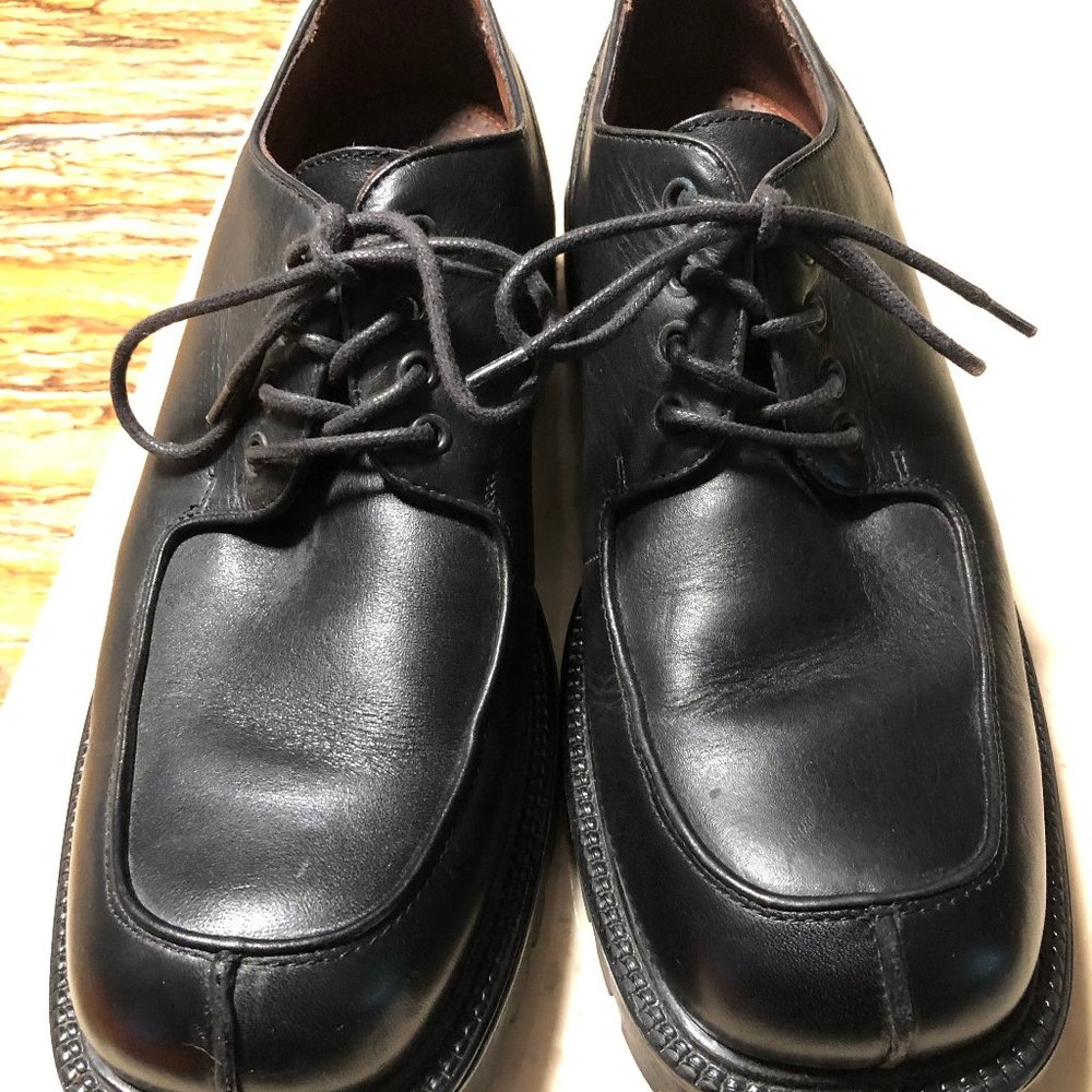 *Mens Black Leather Kenneth Cole Italian Lace-up Dress Shoes Great Condition*
